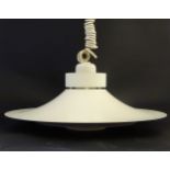 Vintage Retro : A Danish designed Pendant light / Lamp by Horn , TYPE 755, with white livery ,