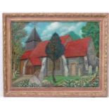 William F Gall (known as Bill Gall), Oil on board in a purpose made frame, “The Holy Cross Church,