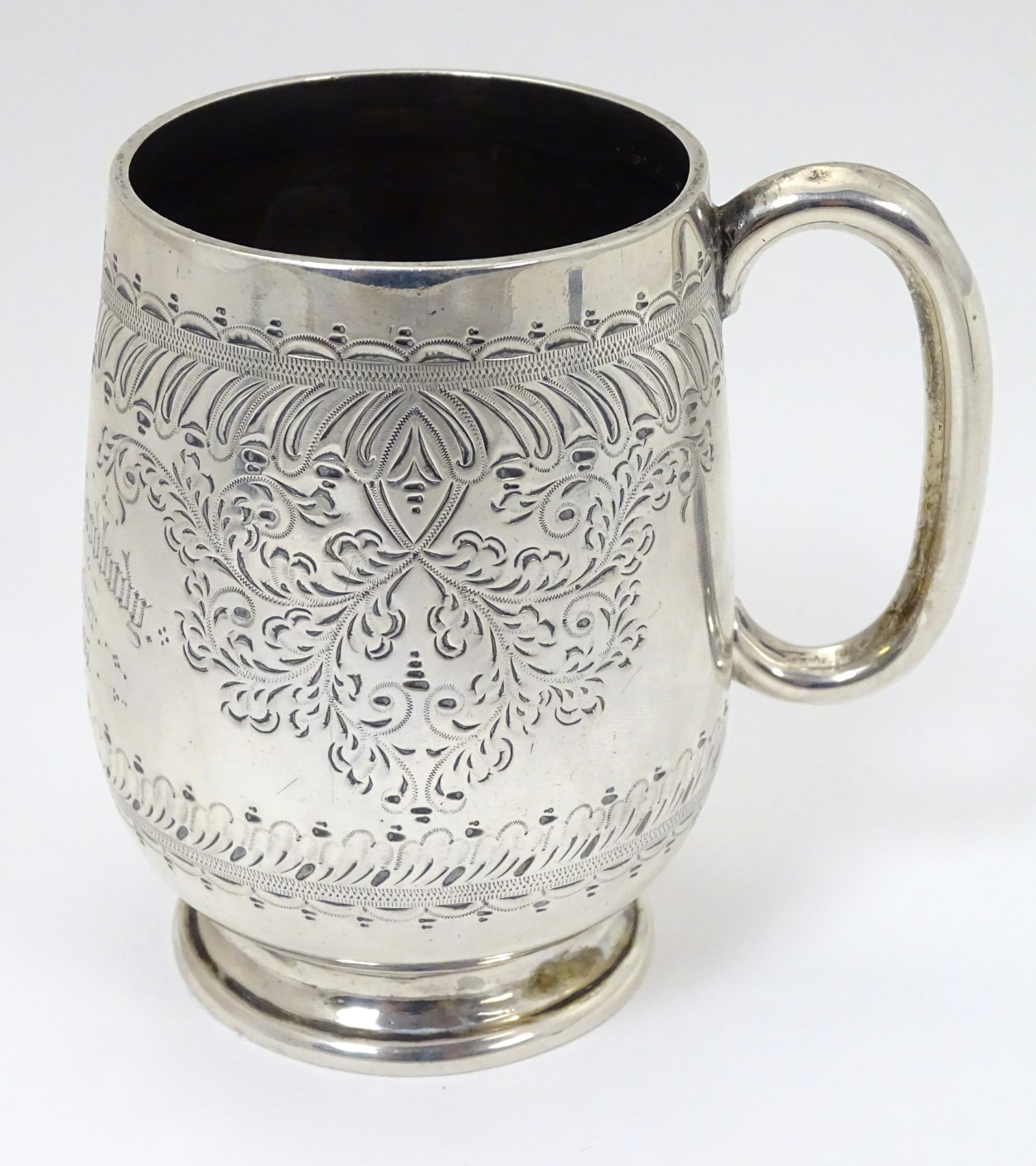 A Victorian silver Christening mug hallmarked Sheffield 1888 maker James Deakin & Sons. - Image 2 of 4