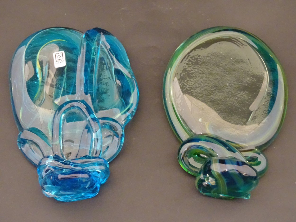 Mdina glass : two free form sculptures intypical colours , one labelled , - Image 5 of 5