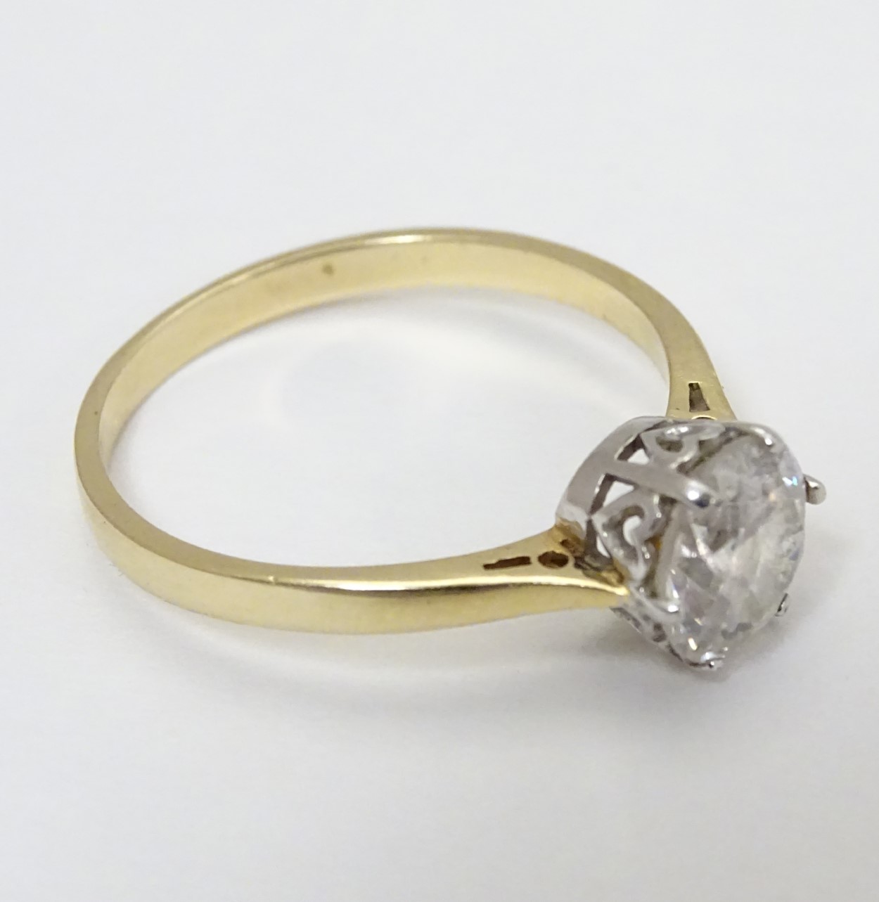 A 14ct gold ring set with cubic zirconia solitaire CONDITION: Please Note - we do - Image 5 of 6