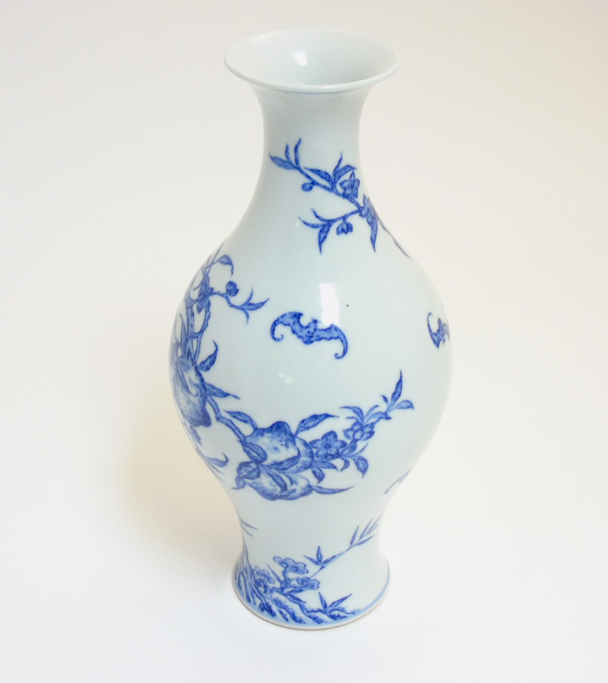 A Chinese blue and white 'Bat and Fruit' vase, - Image 6 of 8