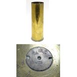 Militaria : A brass WWII 25pdr artillery shell,