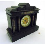 Marble and Slate mantle clock : A late 19thC clock 8 day Neo classical 5" dialled mantle clock