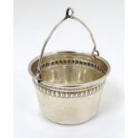 A Continental white metal strainer of pail / bucket form 2" diameter CONDITION: