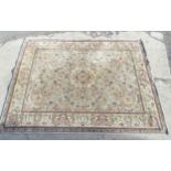 Rug / carpet : a Chinese deep pile carpet with floral motifs in cream , red ,