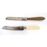 Kitchenalia : 2 old bread knives ,a bone handled knife by 'Kendall & Dent ,