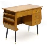 Vintage Retro : a 1950"s desk with shaped section within,