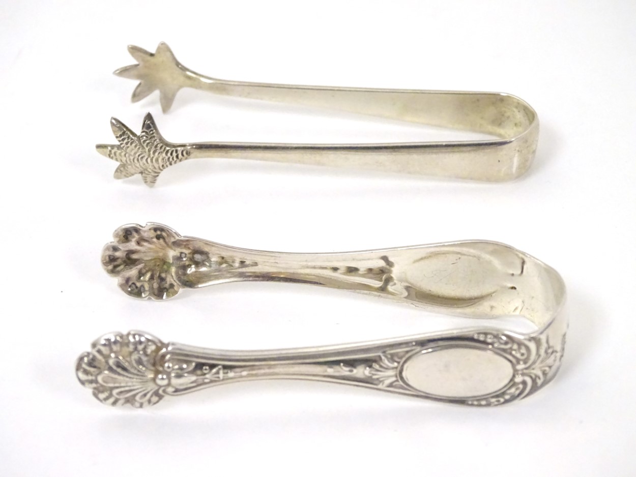 Small silver sugar tongs, - Image 4 of 5