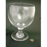 A large clear glass rummer 8 1/2" high x approx 6" diameter CONDITION: Please Note -
