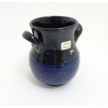 Scandinavian Studio Pottery: A Swedish 'Tallberg' ceramic two handled vase, makers mark to base,