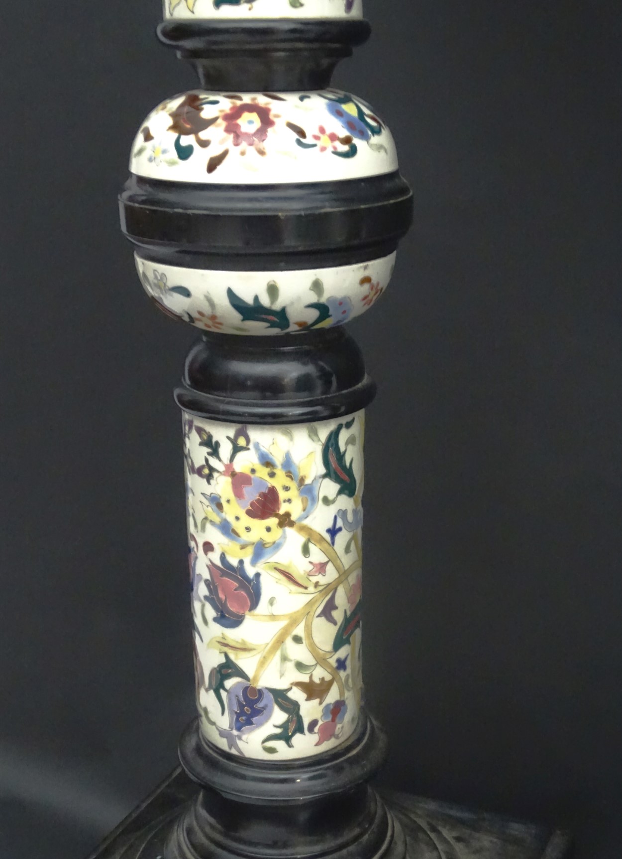A pair of early 20thC columns/stands in the Zsolnay faience style, - Image 13 of 14