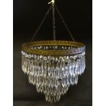 Drop tier light : A crystal 4 tier faceted drop light pendant light / chandelier,