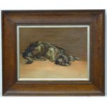 Dog : John Wicks early XX Canine School, Oil on canvas Study of a deer hound ,