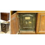 A late 19thC mahogany chiffonier / safe cabinet with two short drawers over two cupboards