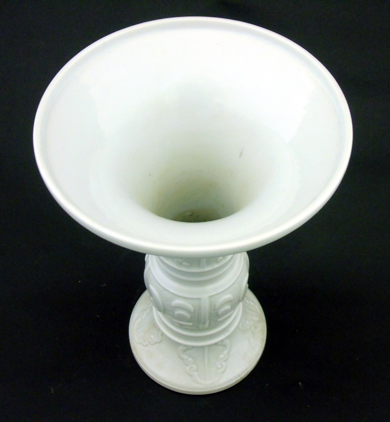 A Chinese white glazed Gu vase of archaic bronze design, - Image 6 of 9