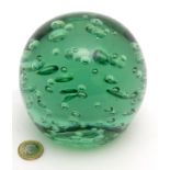 Victorian Glass : An Aqua ' Dump ' weight ( often used as a door stop ) with air inclusions ,