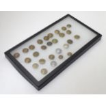 Militaria: A collection of 27 WWI & WWII regimental brass buttons, to include Tank Corps,