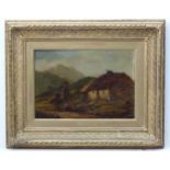 J de B XIX, Oil on canvas [in a heavy gilt frame] The Boatmans Hut, Loch Katrine Scotland,