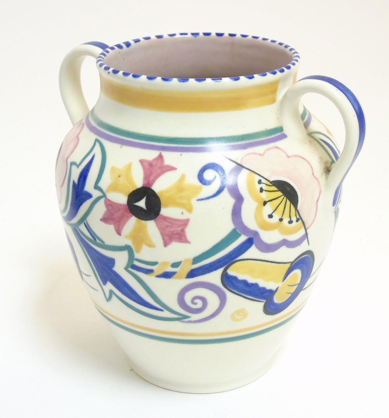 A 1920/30s Poole Pottery traditional twin handled vase, shape 462, - Image 2 of 5