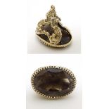 A 9ct god pendant fob seal set with facet cut smokey quartz seal under.