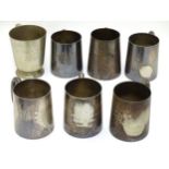 Militaria: A collection of seven silver plated trophy tankards for the Singapore Ladies Golf Club,