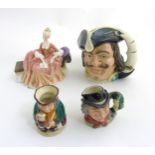 A quantity of 4 20thC Royal Doulton ceramics comprising three toby jugs including 'Honest Measure',