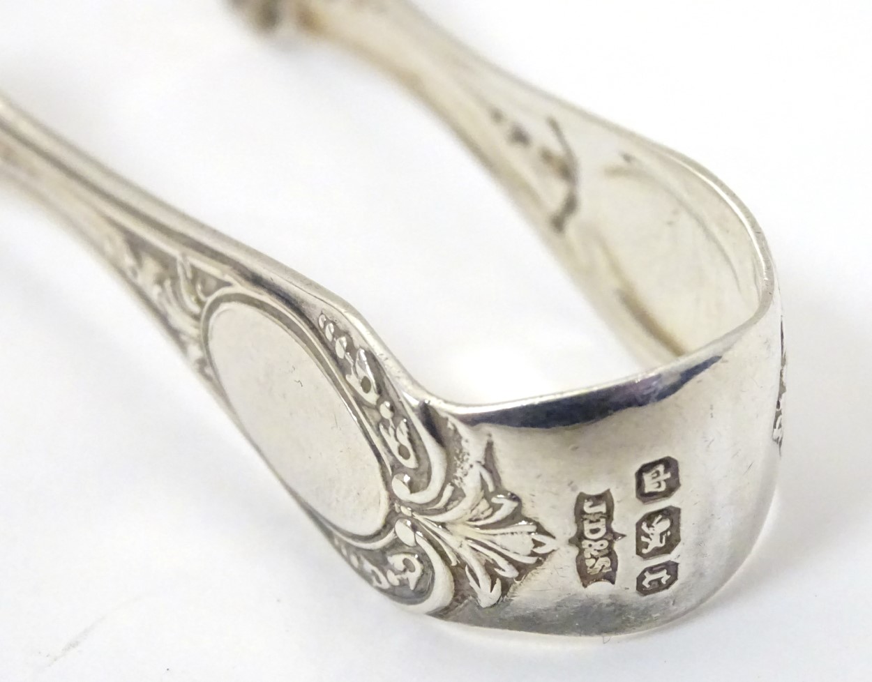 Small silver sugar tongs, - Image 2 of 5