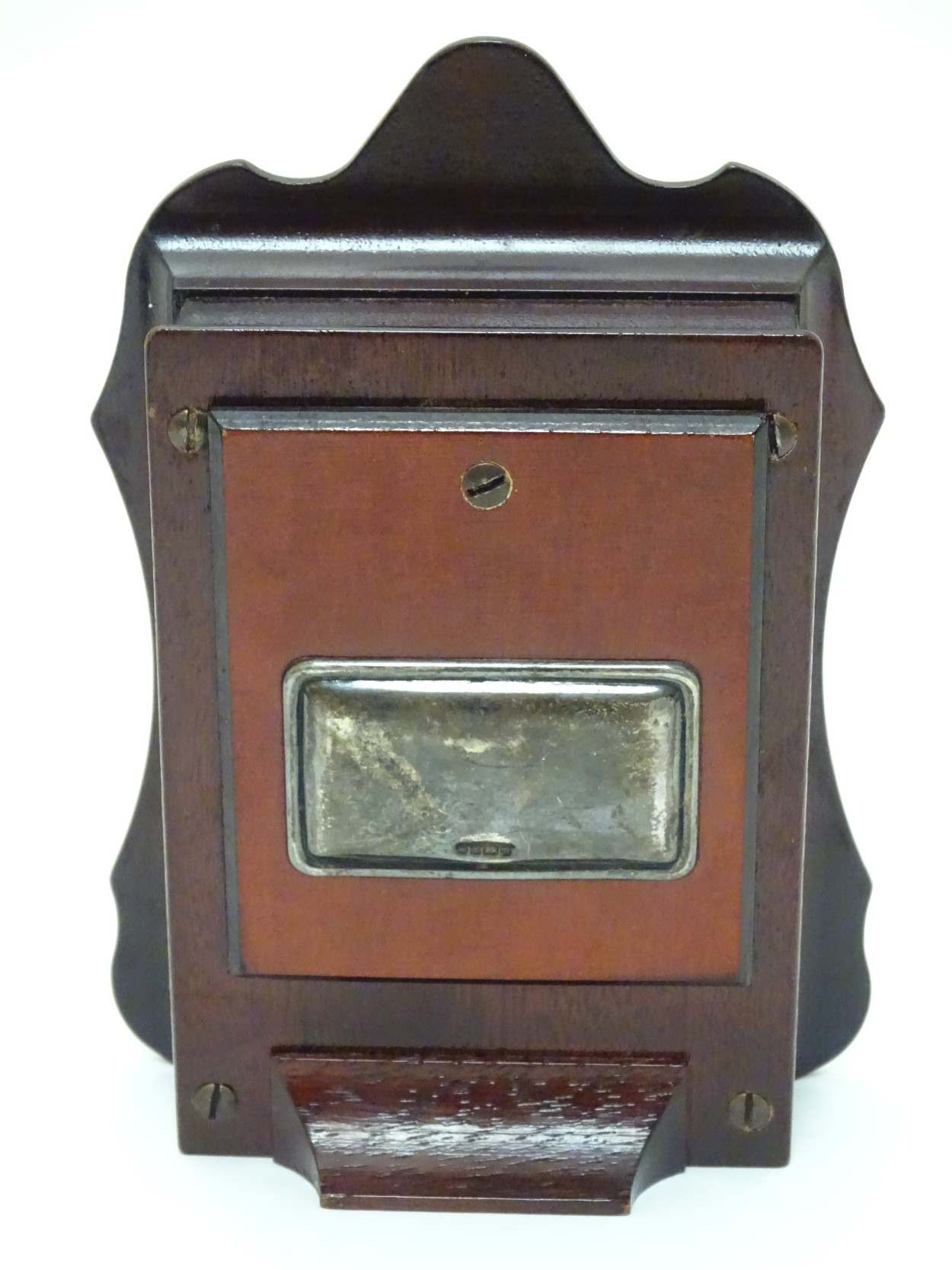 A small wooden cased mantle clock with silver surround hallmarked Sheffield 1989 maker Carrs of - Image 5 of 6