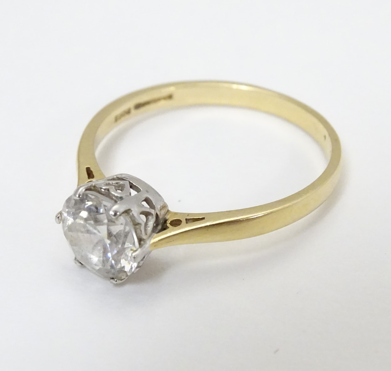 A 14ct gold ring set with cubic zirconia solitaire CONDITION: Please Note - we do