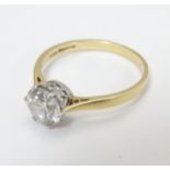 A 14ct gold ring set with cubic zirconia solitaire CONDITION: Please Note - we do