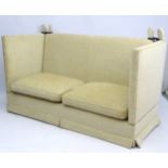 Knole Sofa / Settee : (matching to previous lot) A contemporary oatmeal upholstered (generous)