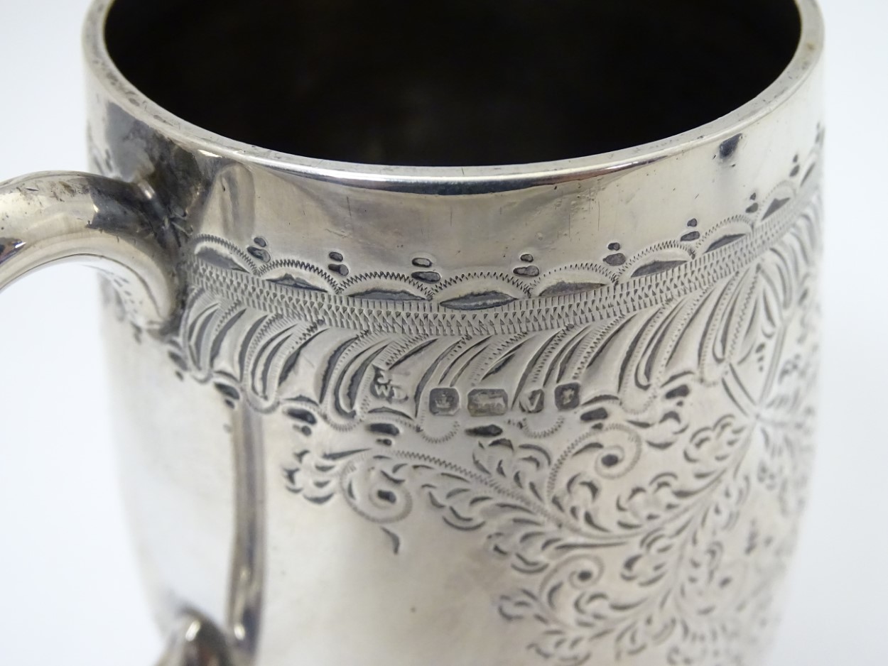 A Victorian silver Christening mug hallmarked Sheffield 1888 maker James Deakin & Sons. - Image 3 of 4