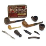 Smoking pipes: A mid-20thC 'cutty' shape briar estate pipe by RSB, London,