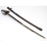 Militaria: a c1790 revolution-era French Infantry sword and scabbard.