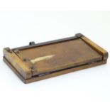 A Merrett's Patent sprung oak and steel paper guillotine 1 1/2" wide CONDITION: