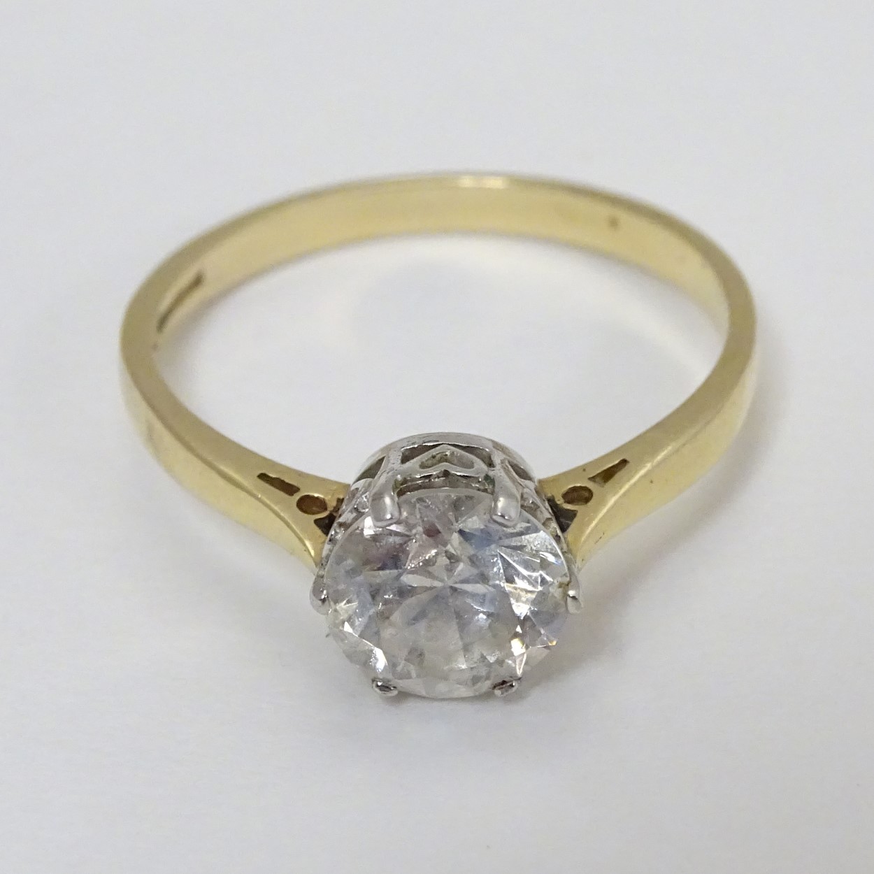 A 14ct gold ring set with cubic zirconia solitaire CONDITION: Please Note - we do - Image 4 of 6
