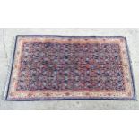 Rug / carpet :an unusual hand made Ukrainian made rug with blue edging and central ground ,