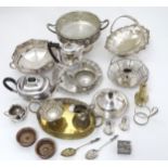 Assorted silver plated wares to include cake baskets, salver,