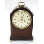 Geo III Bracket Clock : 'Paul London' pad top inlaid Mahogany 8 day twin fusee ( having shouldered