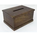A 19thC oak ballot box CONDITION: Please Note - we do not make reference to the