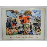 21st C Metal sign 11 3/4" x 15 3/4" 'Autumn on the farm' CONDITION: Please Note -