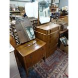 Two mid 20th C oak dressing chests with mirrored backs CONDITION: Please Note - we