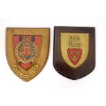 Militaria : A mid-20thC Officers' Mess Shield bearing the insignia of the Corps of Royal Engineers,
