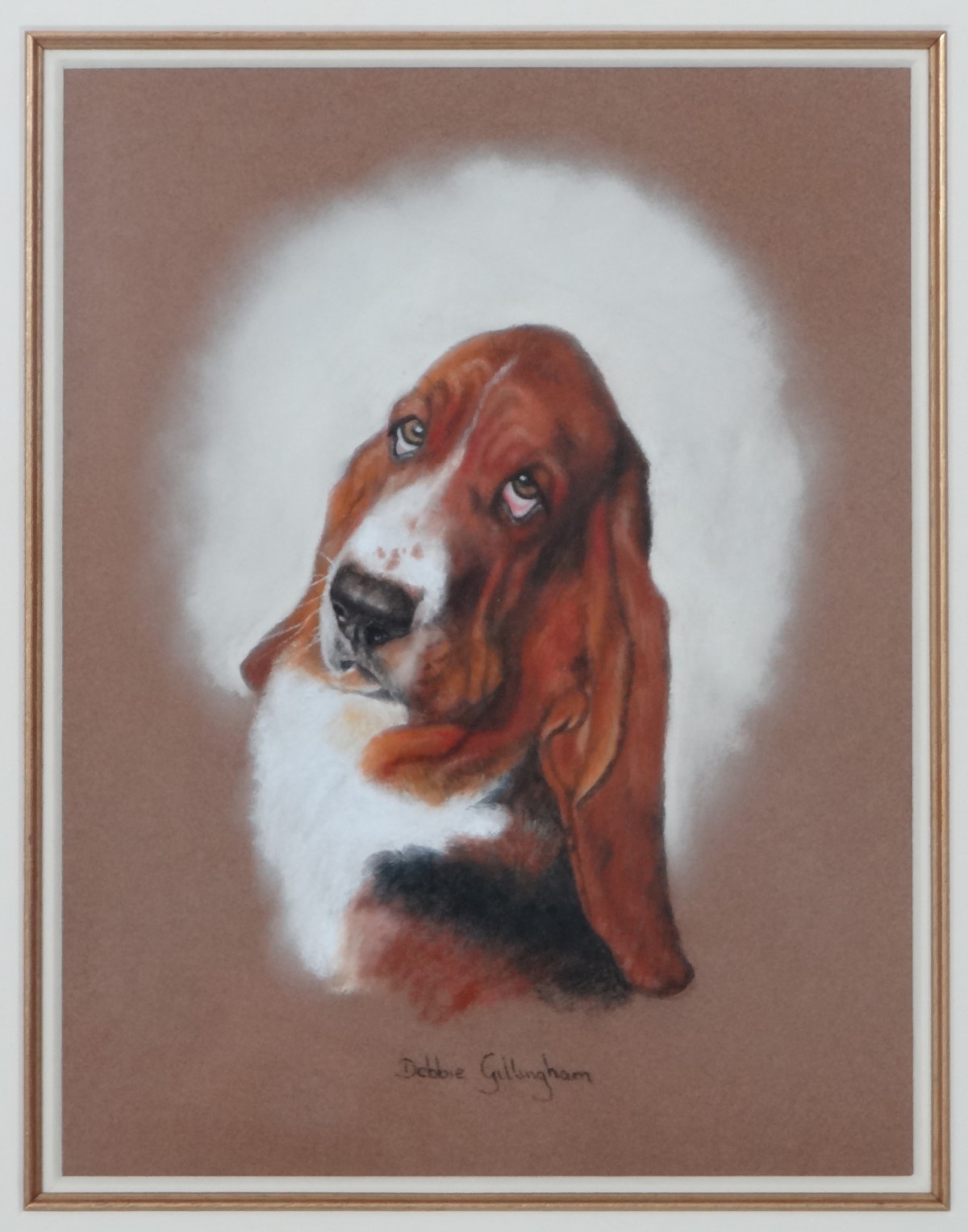 Debbie Gillingham (1965), Canine School, Pastel on paper, Portrait of a Basset Hound dog, - Image 3 of 4