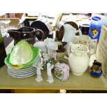 Quantity of ceramics to include jugs, Beswick, Sunderland Lustre ware,