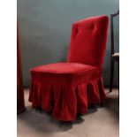 Red upholstered chair This lot is being sold for our nominated charity for the year The Medical