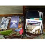 Two boxes of assorted hardback and paperback books on various subjects CONDITION: