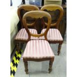 A trio of balloon back dining chairs CONDITION: Please Note - we do not make