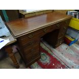 A late Victorian mahogany pedestal desk CONDITION: Please Note - we do not make
